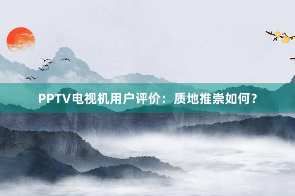 PPTV电视机用户评价：质地推崇如何？